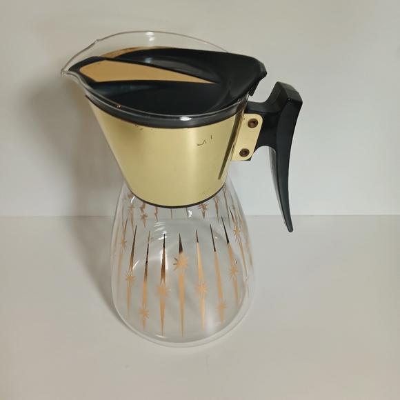 Vintage Mid Century Glass Coffee Carafe Pot With Lid - Picture 7 of 9